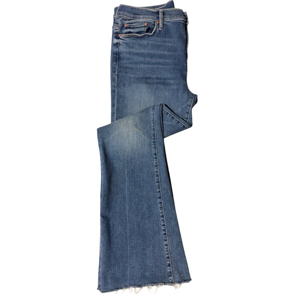 Mother The Weekender Fray Jeans Size 33 Medium Wash Denim Flared Leg Made In USA - Picture 8 of 13